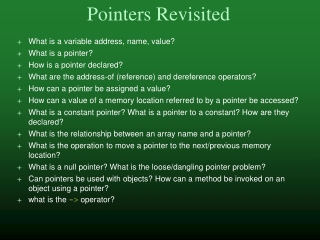 Pointers Revisited