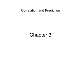 Correlation and Prediction