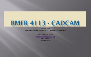 BMFR 4113 - CADCAM