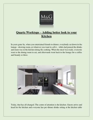 Quartz Worktops – Adding better look to your Kitchen