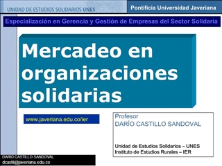 Mercadeo en organizaciones solidarias