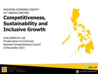 PHILIPPINE ECONOMIC SOCIETY –  51 ST  ANNUAL MEETING