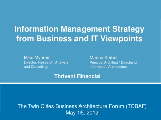 Information Management Strategy from Business and IT Viewpoints