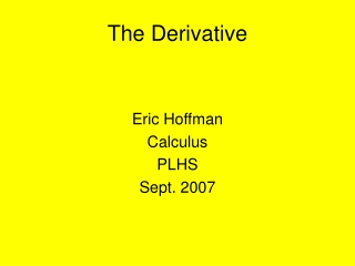 The Derivative