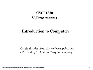 CSCI 1320  C Programming