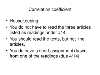 Correlation coefficient