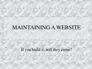 MAINTAINING A WEBSITE