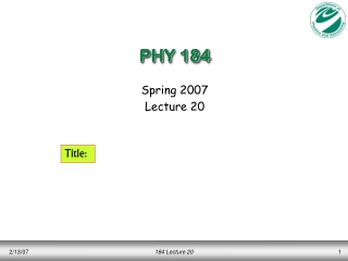 PHY 184