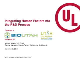 Integrating Human Factors nto the R&amp;D Process