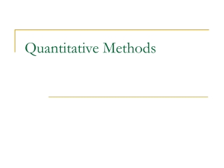 Quantitative Methods