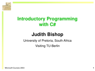 Introductory Programming with C#