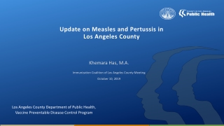 Update on Measles and Pertussis in Los Angeles County