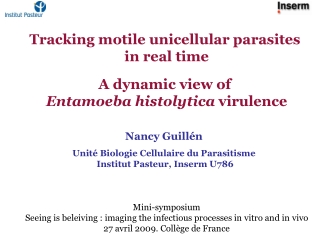 Tracking motile unicellular parasites  in real time A dynamic view of
