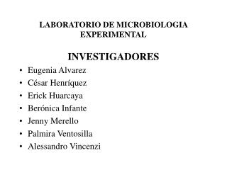 LABORATORIO DE MICROBIOLOGIA EXPERIMENTAL