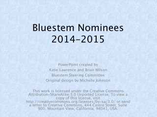 Bluestem Nominees  2014-2015