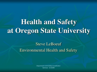 Health and Safety  at Oregon State University