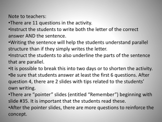 Note to teachers:  There are 11 questions in the activity.