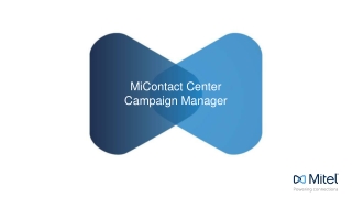 MiContact Center  Campaign Manager