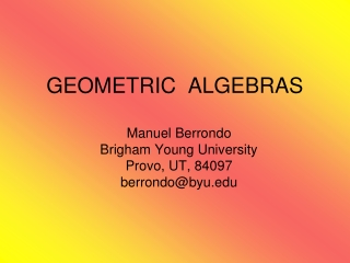 GEOMETRIC  ALGEBRAS