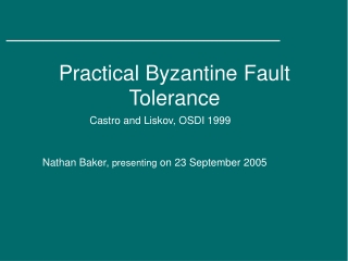 Practical Byzantine Fault Tolerance