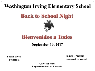 Back to School Night Bienvenidos a Todos