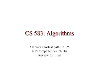 CS 583: Algorithms