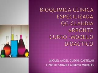 BIOQUIMICA CLINICA ESPECILIZADA QC.CLAUDIA ARRONTE CURSO –MODELO DIDACTICO