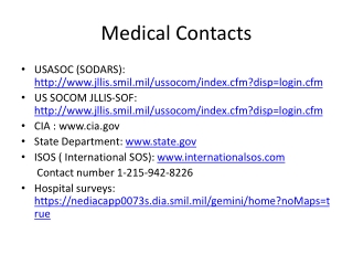 Medical Contacts