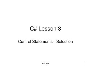 C# Lesson 3