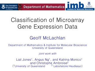 Classification of Microarray  Gene Expression Data