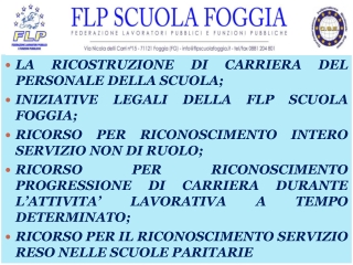 LA RICOSTRUZIONE DI CARRIERA DEL PERSONALE DELLA SCUOLA;