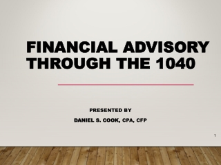 Financial Advisory Through the 1040