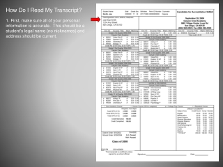 How Do I Read My Transcript?