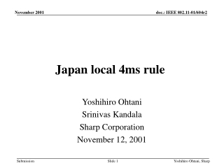 Japan local 4ms rule