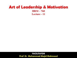 FACILITATOR Prof. Dr. Mohammad Majid Mahmood