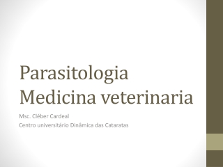 Parasitologia Medicina  veterinaria