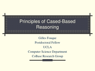 Principles of Cased-Based Reasoning