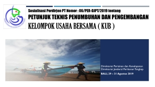 Sosialisasi Perdirjen  PT  Nomor  : 06/PER-DJPT/2019  tentang