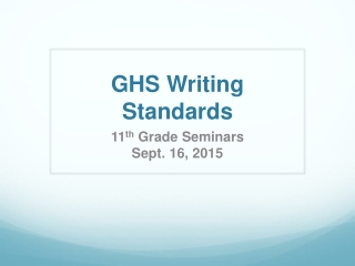 GHS Writing Standards