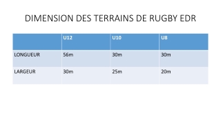 DIMENSION DES TERRAINS DE RUGBY EDR