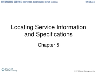 Locating Service Information and Specifications