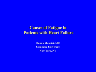 Causes of Fatigue in  Patients with Heart Failure