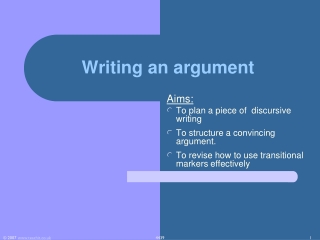 Writing an argument