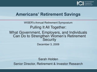 Americans’ Retirement Savings