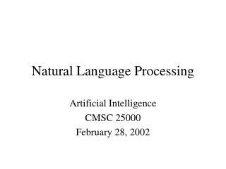 Natural Language Processing