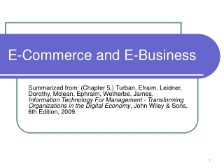 E-Commerce and E-Business