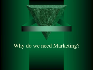 Why do we need Marketing?