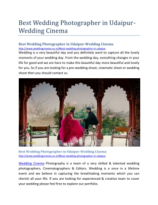 Best Wedding Photographer in Udaipur