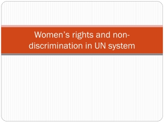 Women ’ s rights and non-discrimination in UN system