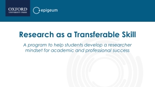 Research as a Transferable Skill